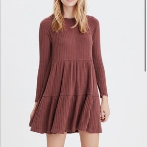 AE Soft Plush Long Sleeve Babydoll Dress